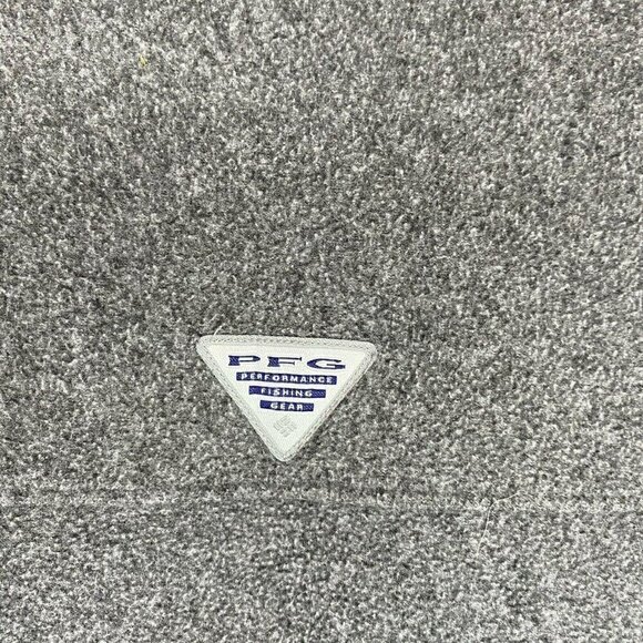 COLUMBIA Women’s Medium Gray Full  Zip PFG Fleece Vest Aqua Trim Pockets EUC - Picture 7 of 8